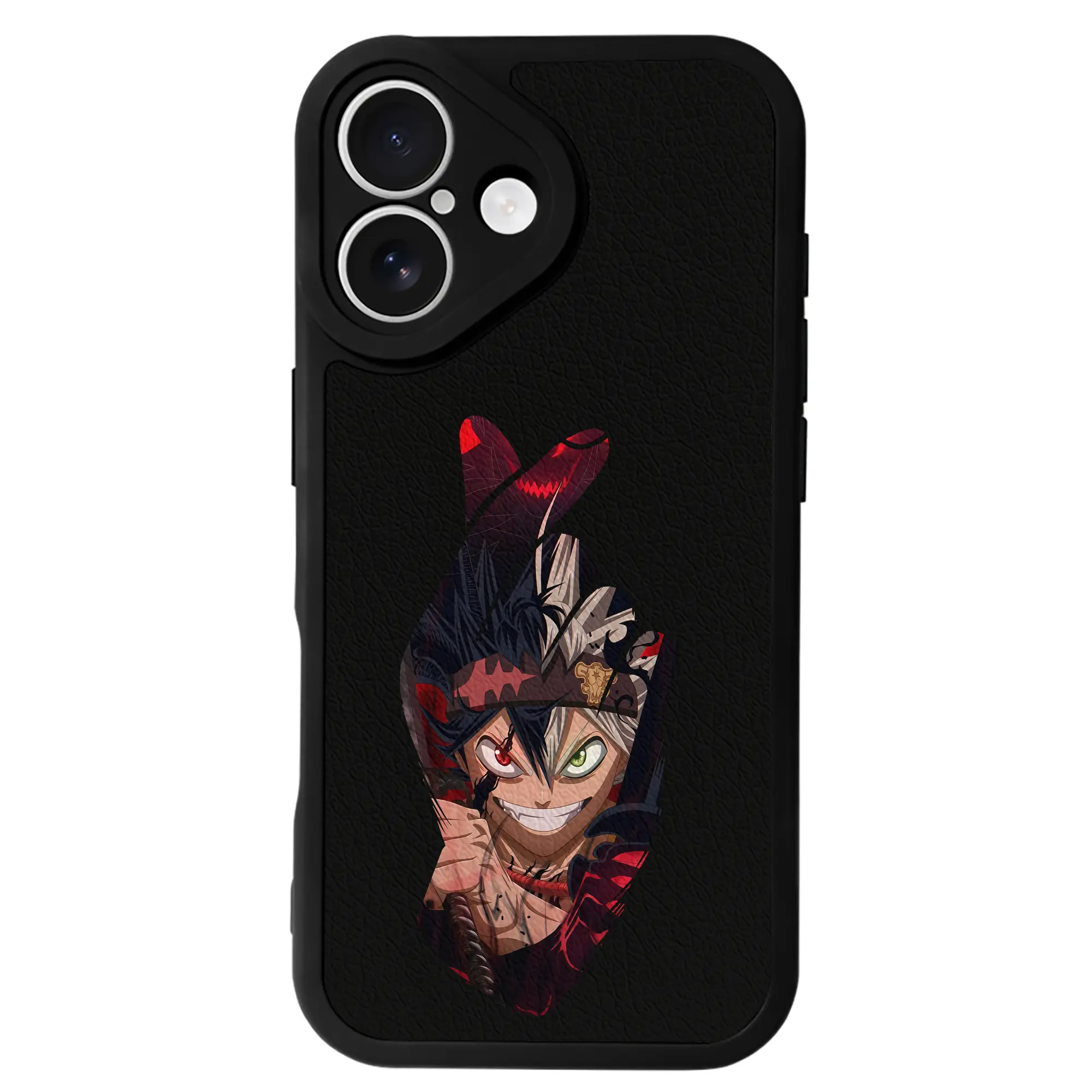 ブラッククローバー グッズ アスタ - IPhone 16シリーズ対応 ・ シリコンスマホケース ・ レザー調 ・ 高精度フィット ・ 耐衝撃 ・ ワイヤレス充電対応 ・ 精密カット